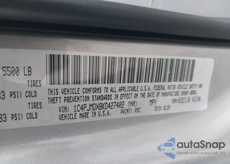 2019 Jeep Cherokee Limited 4X4 z USA, uszkodzony, nr VIN 1C4PJMDX8KD427402